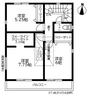 【間取り】 | 茅ヶ崎市中島　オーナチェンジ戸建 | ２階
