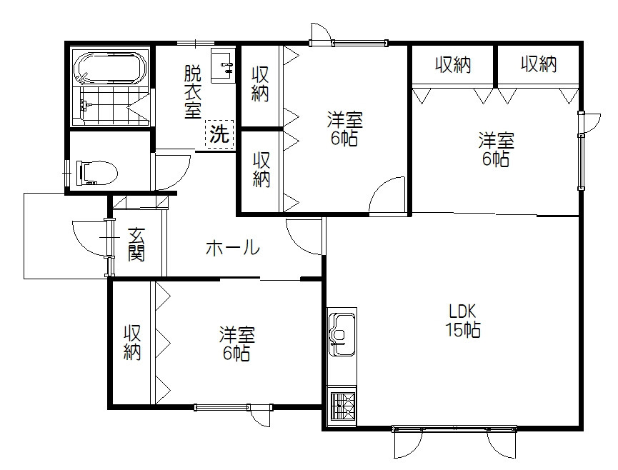 北見団地6丁目〈リフォーム済〉中古住宅の間取り