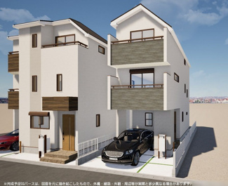 【外観】 | 南区南台4丁目  3号棟 2期 | イメージパース（完成時に現況と異なる場合は現況優先となります）