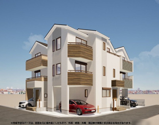 【外観】 | 南区南台4丁目  3号棟 2期 | イメージパース（完成時に現況と異なる場合は現況優先となります）