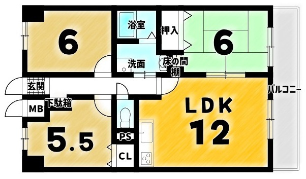 丹波橋日光ハイツの間取り