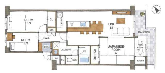 エバーグリーンにおの浜 天然木フルリノベーション