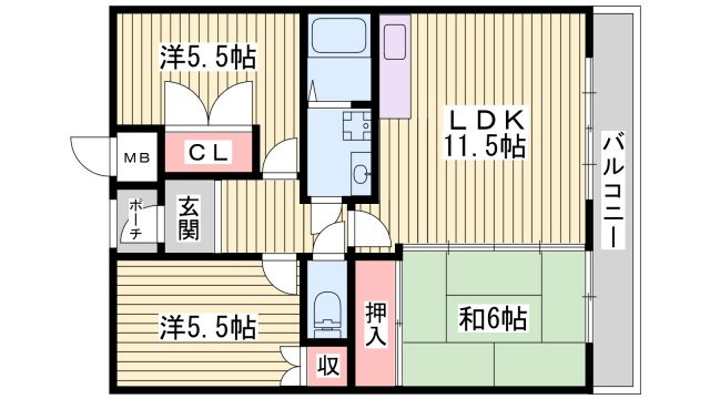 ガーデンハイツ桃山台弐番館の間取り