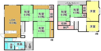 【間取り】 | 大津市仰木の里2丁目13-8　中古戸建