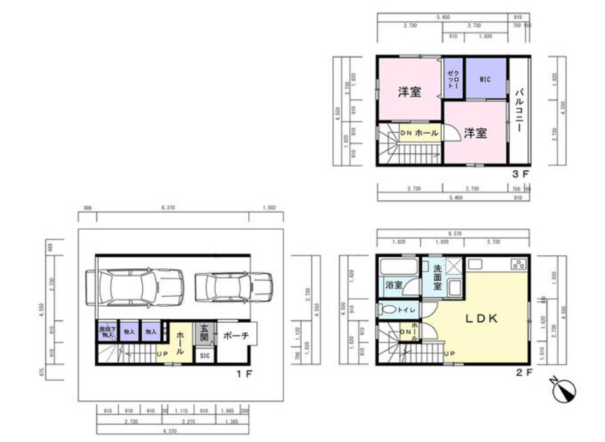 高松市今里町３階建ての間取り