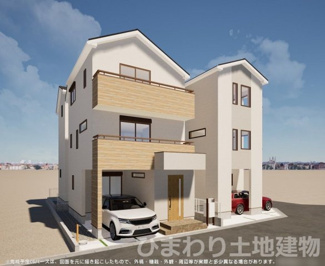 【外観】 | 南区南台4丁目  2号棟 2期 | イメージパース（完成時に現況と異なる場合は現況優先となります）