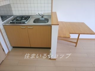 アプローズのキッチン|２口ガスコンロ付き