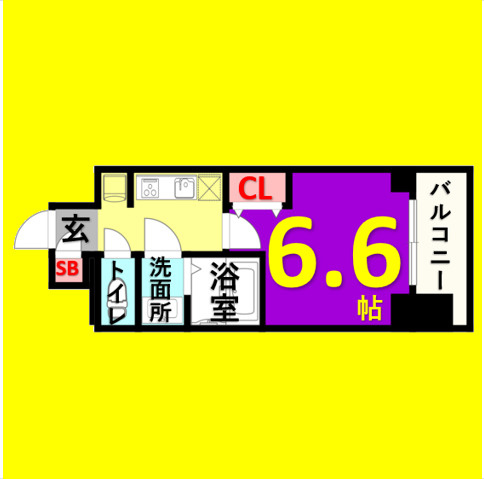 シーズンフラッツ千種　名古屋市賃貸 仲介手数料無料の間取り