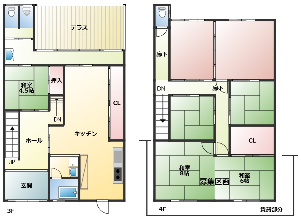 南木曽町読書　戸建ての間取り