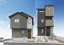 福岡市城南区新築戸建ての外観パース