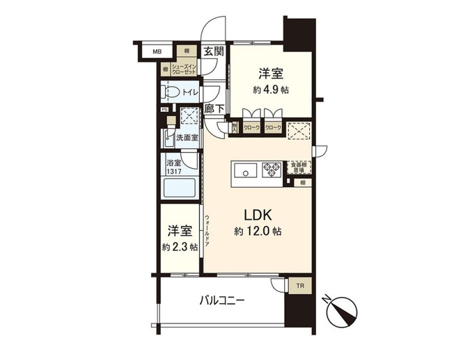 【間取り】 | パークリュクス博多駅前