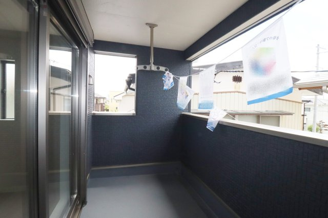 郡山市字賀庄　　　１号棟　　　桜小学校、郡山第３中学区のバルコニー