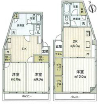 船橋市本中山3丁目　収益マンションの間取り