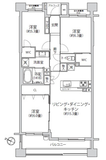【間取り】 | パークスクエア川口　12階