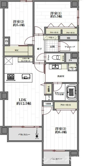 【間取り】 | 稲毛芙蓉ハイツ