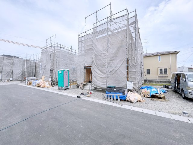 新築戸建・建売　郡山市富久山町福原　CRADLE GARDEN　全10棟の前面道路含む現地写真