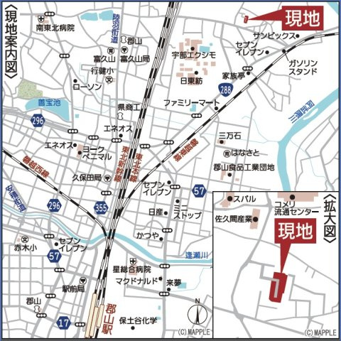 新築戸建・建売　郡山市富久山町福原　CRADLE GARDEN　全10棟の地図