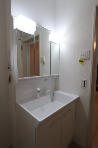 《仲介手数料無料》見沼区東大宮１丁目98-5(全1戸)新築一戸建てリガーレの独立洗面台|撮影日 2025年10月20日 13:00 曇り