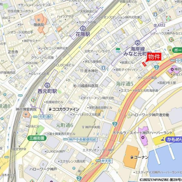 ヒルズコート海岸通の地図