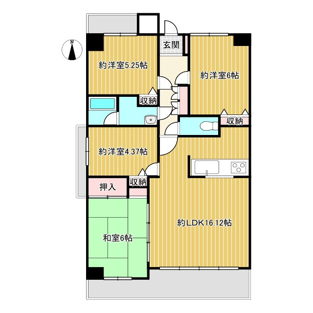 グランドール西条 弐番館の間取り|4LDK、専有面積79.07㎡　、価格1050万円