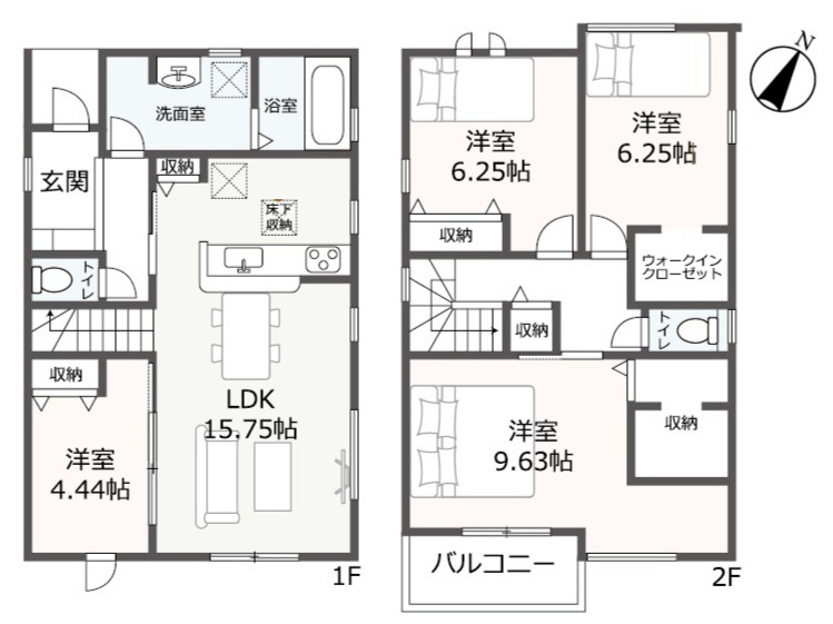 リーブルガーデン緑区大高町折戸　全3棟　新築戸建の間取り