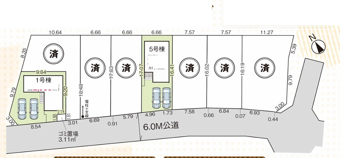 仲介手数料無料　GRAFARE 入間市扇台7期　全8棟 の区画図