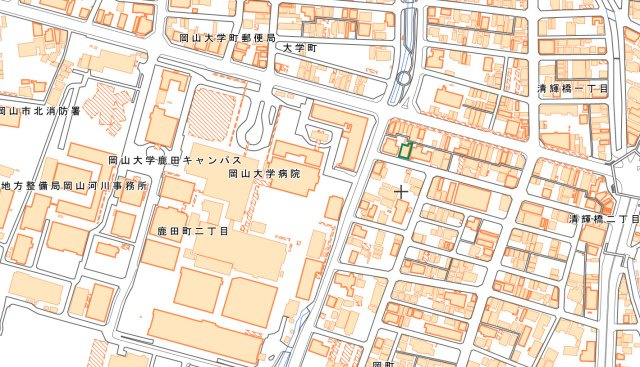 岡山市一棟ビルの地図