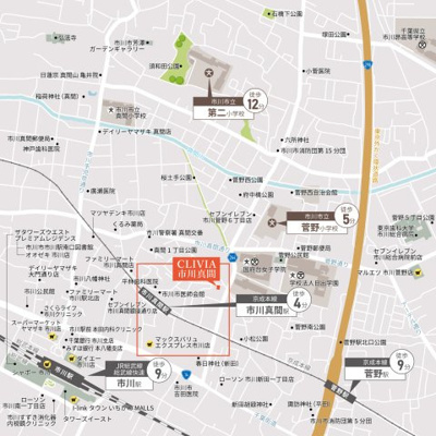 【地図】 | CLIVIA市川真間