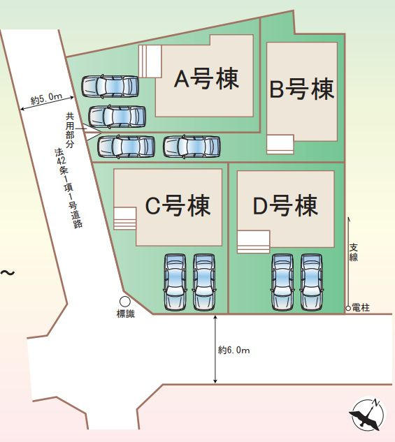 南区当麻新築戸建て　B号棟の区画図|区画図「南区当麻新築戸建て」