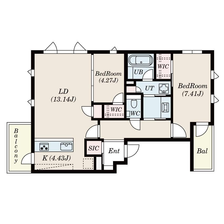S-RESIDENCE平尾WESTの間取り