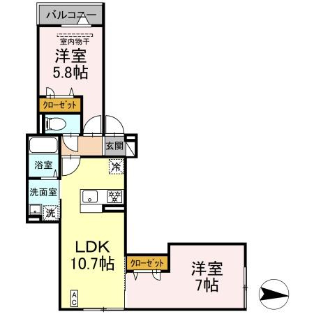 (仮)D-ROOM春江町の間取り
