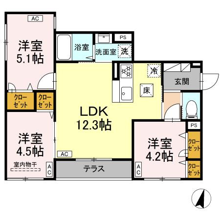 （仮）D-ROOM西瑞江Ⅱの間取り