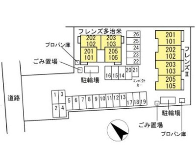 【区画図】 | フレンズⅡ | 配置図