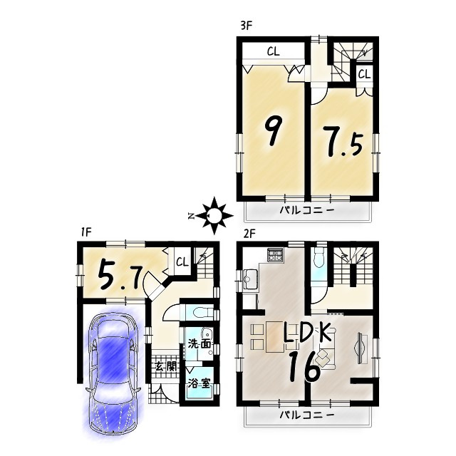 東神足１丁目の間取り