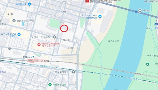 日の出ハイツ　JR「東姫路駅」徒歩4分の地図