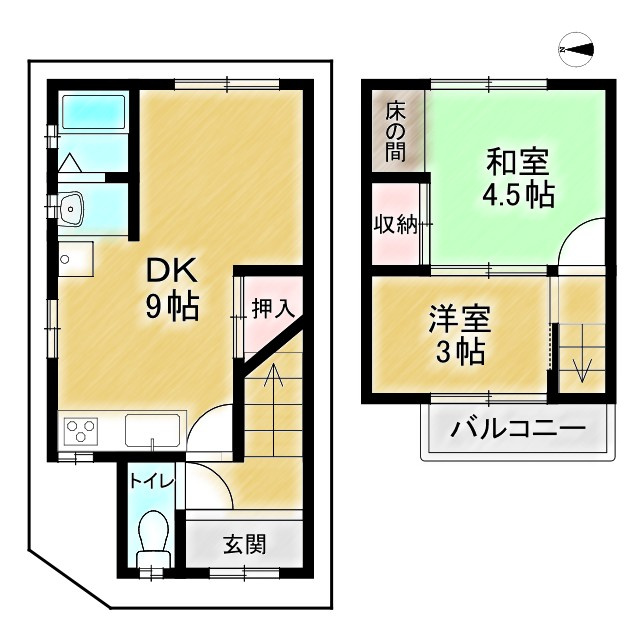 衣笠東開キ町の間取り
