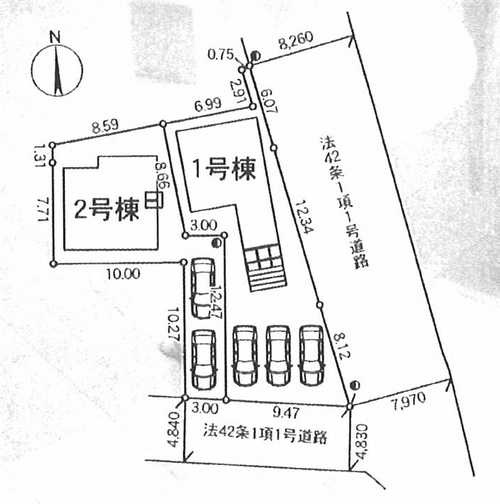 海老名市上今泉第34　新築戸建全2棟　1号棟の区画図