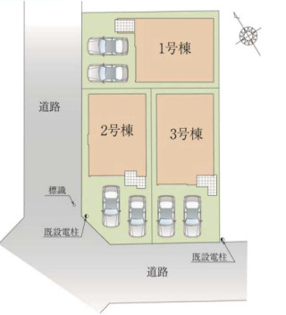 【区画図】 | 久喜市本町10期　LIGARE　新築戸建　全3棟　1号棟