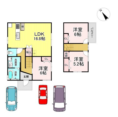 八代市松﨑町中古戸建　リセットハウスの間取り