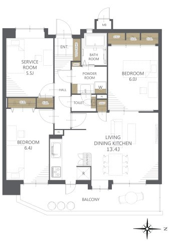 【間取り】ジェイシティ下関 
