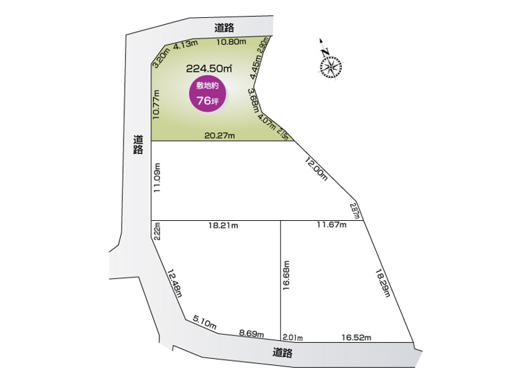 【１号地：区画図】