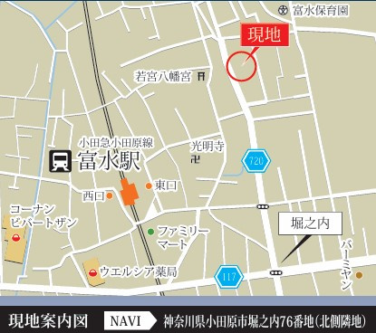 【地図】 | 小田原市堀之内　富水駅まで徒歩6分