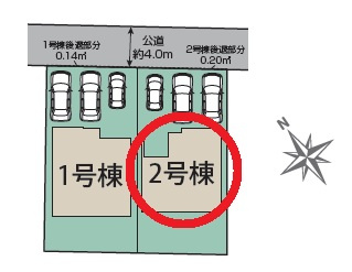 豊田市平山町1丁目　新築分譲住宅　全2棟　2号棟の区画図
