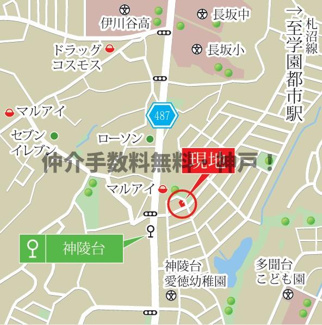 【地図】 | 神戸市垂水区神陵台8丁目　新築戸建1号棟　仲介手数料無料！ | 垂水区神陵台8　新築1号棟　仲介手数料無料！
