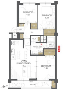 【間取り】富岡シーサイドコーポＭ棟 