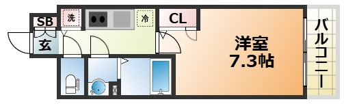 プレサンス三宮フラワーロードの間取り