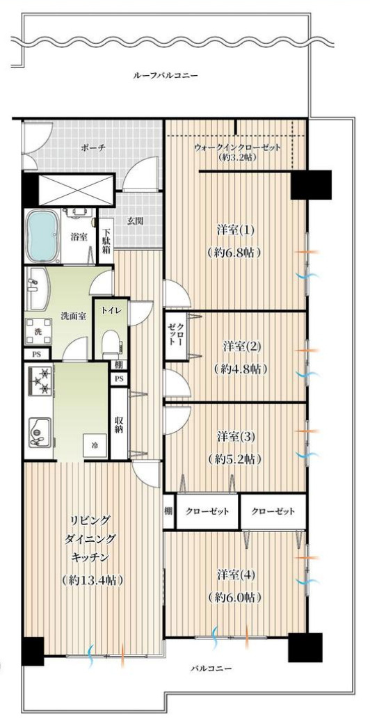 東建ニューハイツ戸塚【仲介手数料無料】の間取り