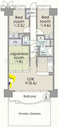 ライオンズマンション上桂　1階の間取り