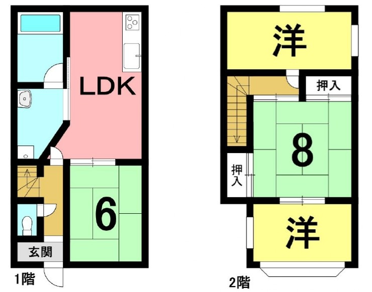 草津市木川町　中古戸建ての間取り