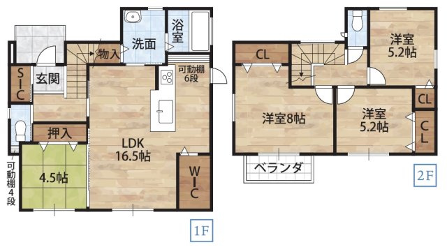 田辺市秋津町Ⅳ・新築戸建の間取り